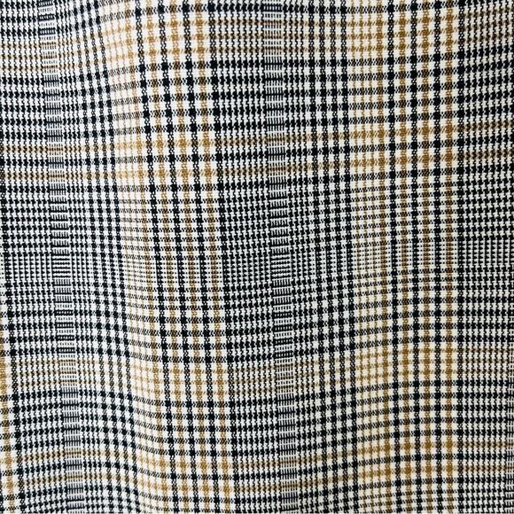 H&M black white tan plaid button sailor preppy stretchy pencil midi skirt 6 - Picture 4 of 8